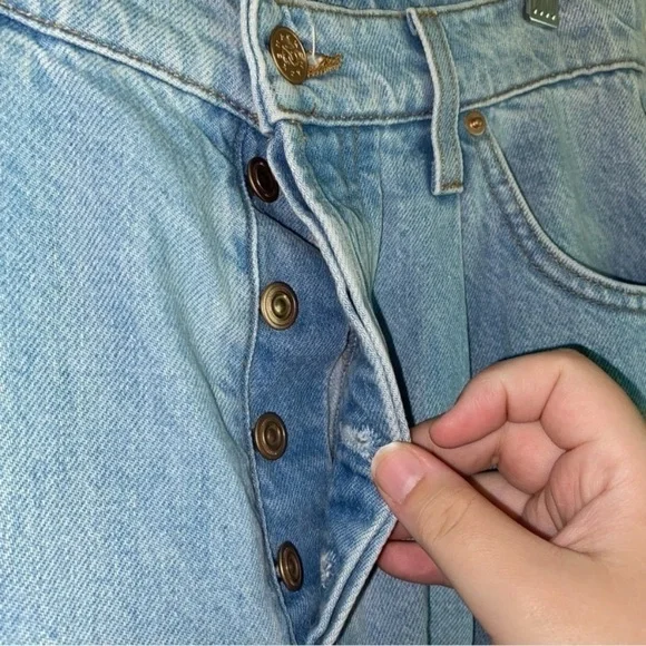 MOTHER Pleated Fun Dip Puddle Jeans Snacks High Rise Barrel Leg Just A Nibble 31 - Picture 4 of 14